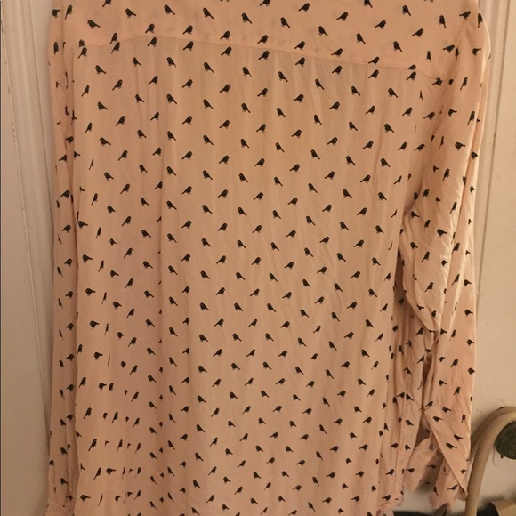 Talbots Blush button down top with birds - Picture 2 of 3